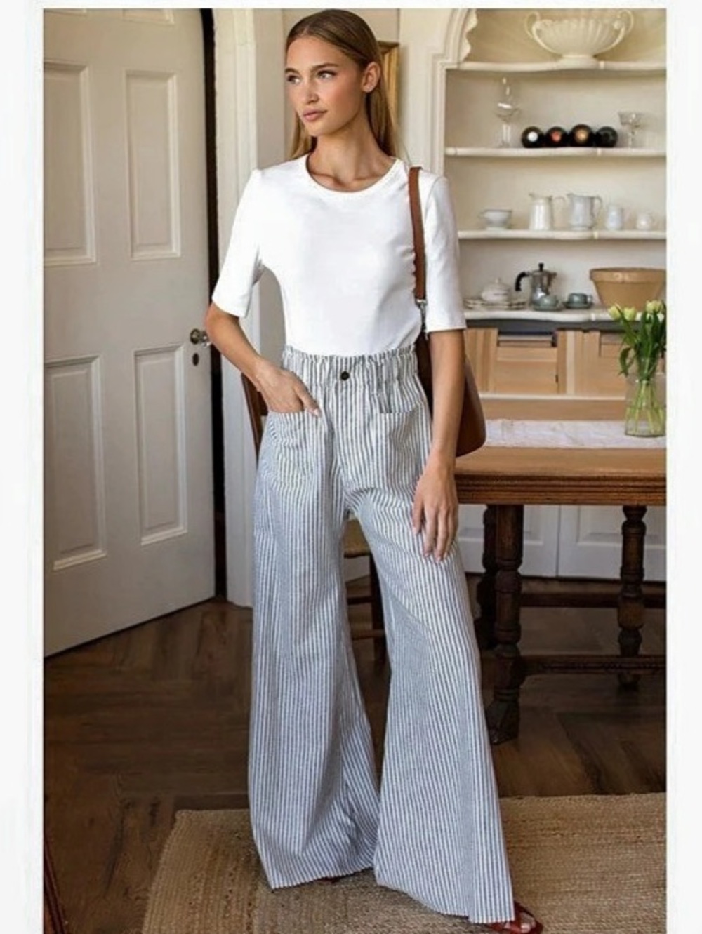 Emerson Fry Tulip Wide Leg Pant - Stripe Linen